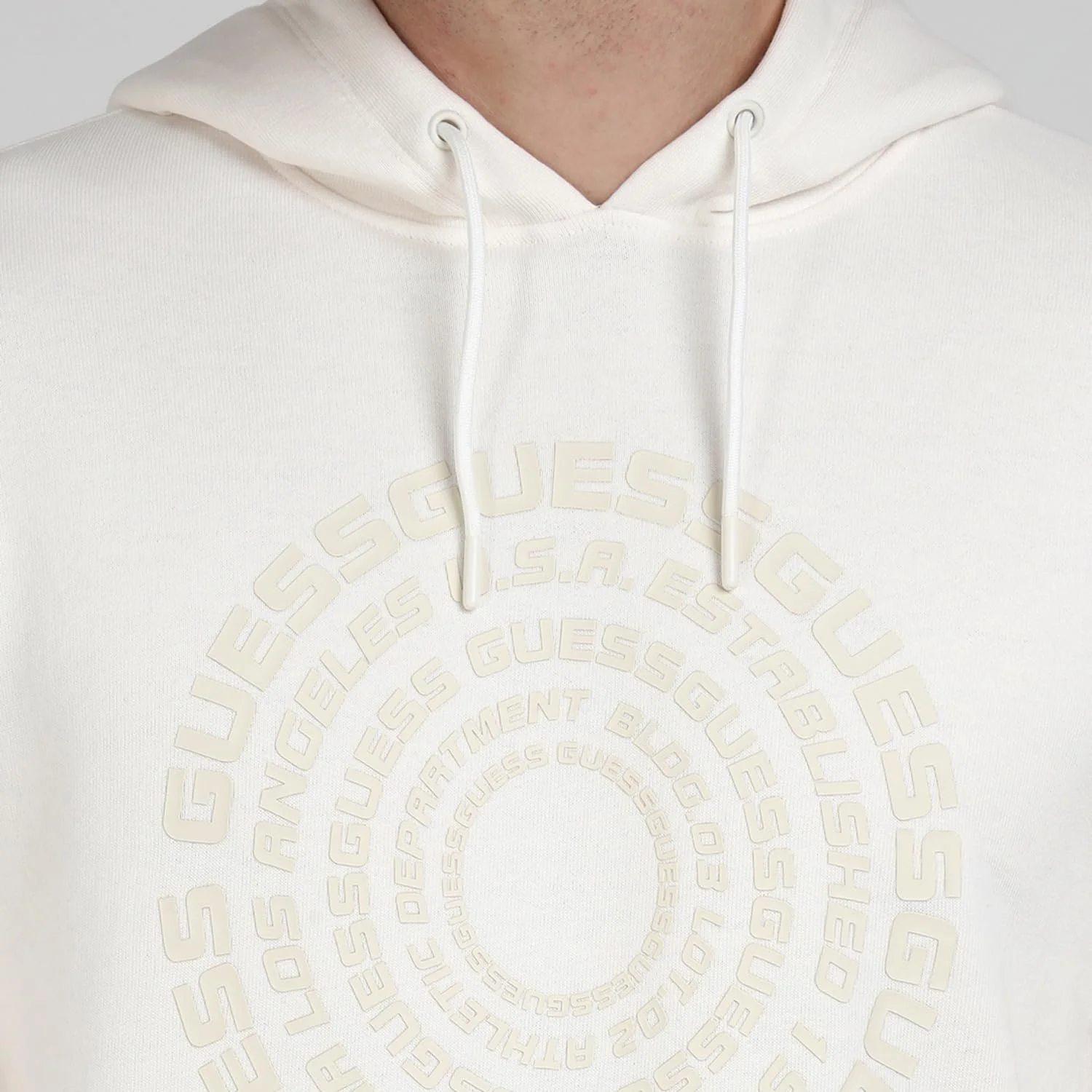 Бавовняна суміш Толстовка з капюшоном GUESS Білий Salzweiß, 40, фото №7 Бавовняна суміш Толстовка з капюшоном GUESS Білий Salzweiß, 40, фото №7
