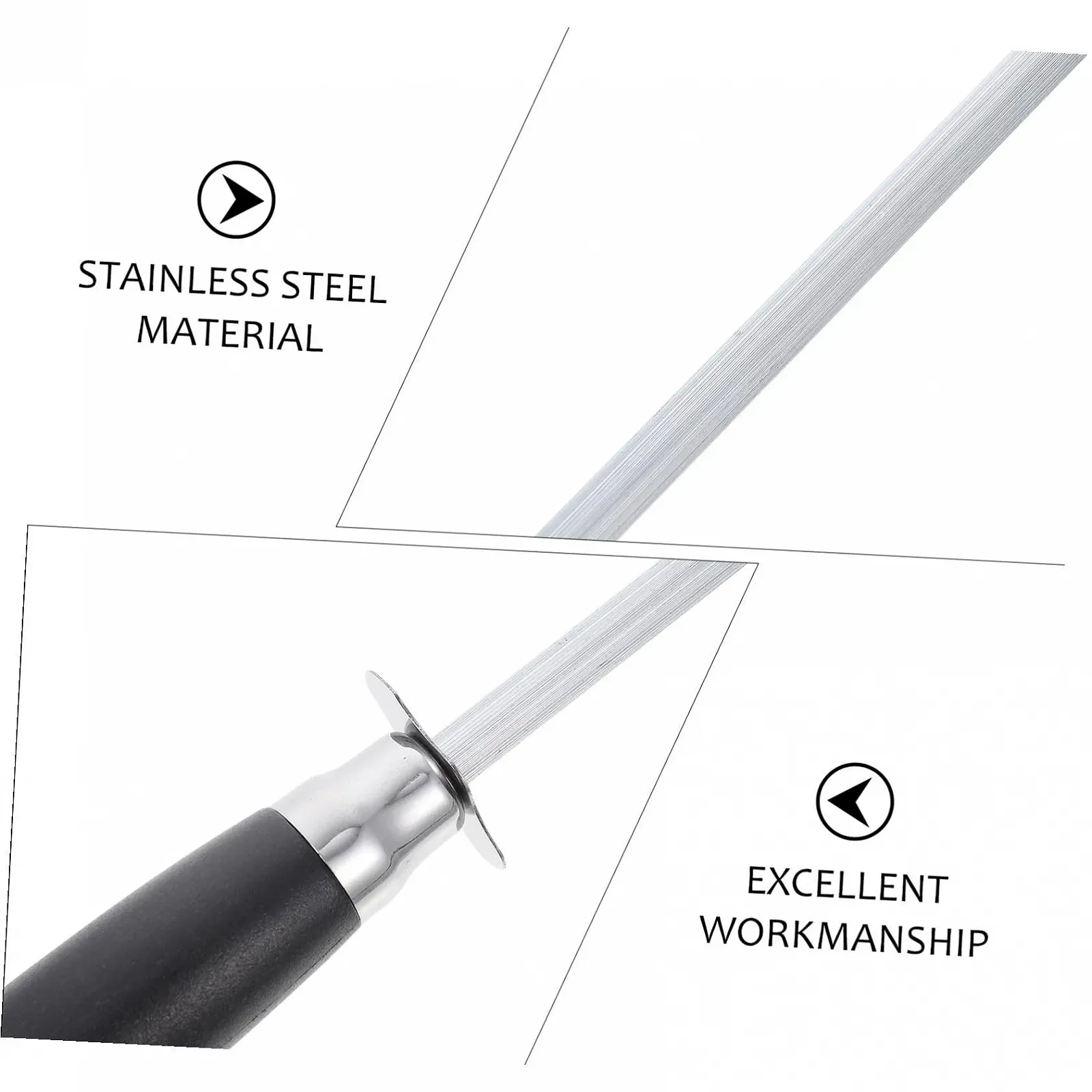 Мусат для ножів Ciieeo Сталевий з ручкою з PP, фото №5