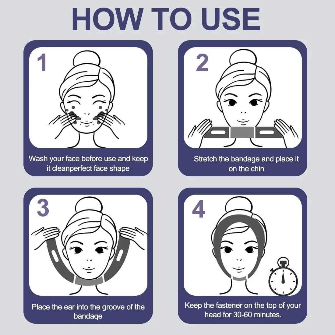 Маска для сну для формування обличчя GGUFAY V-подібна, фото №4