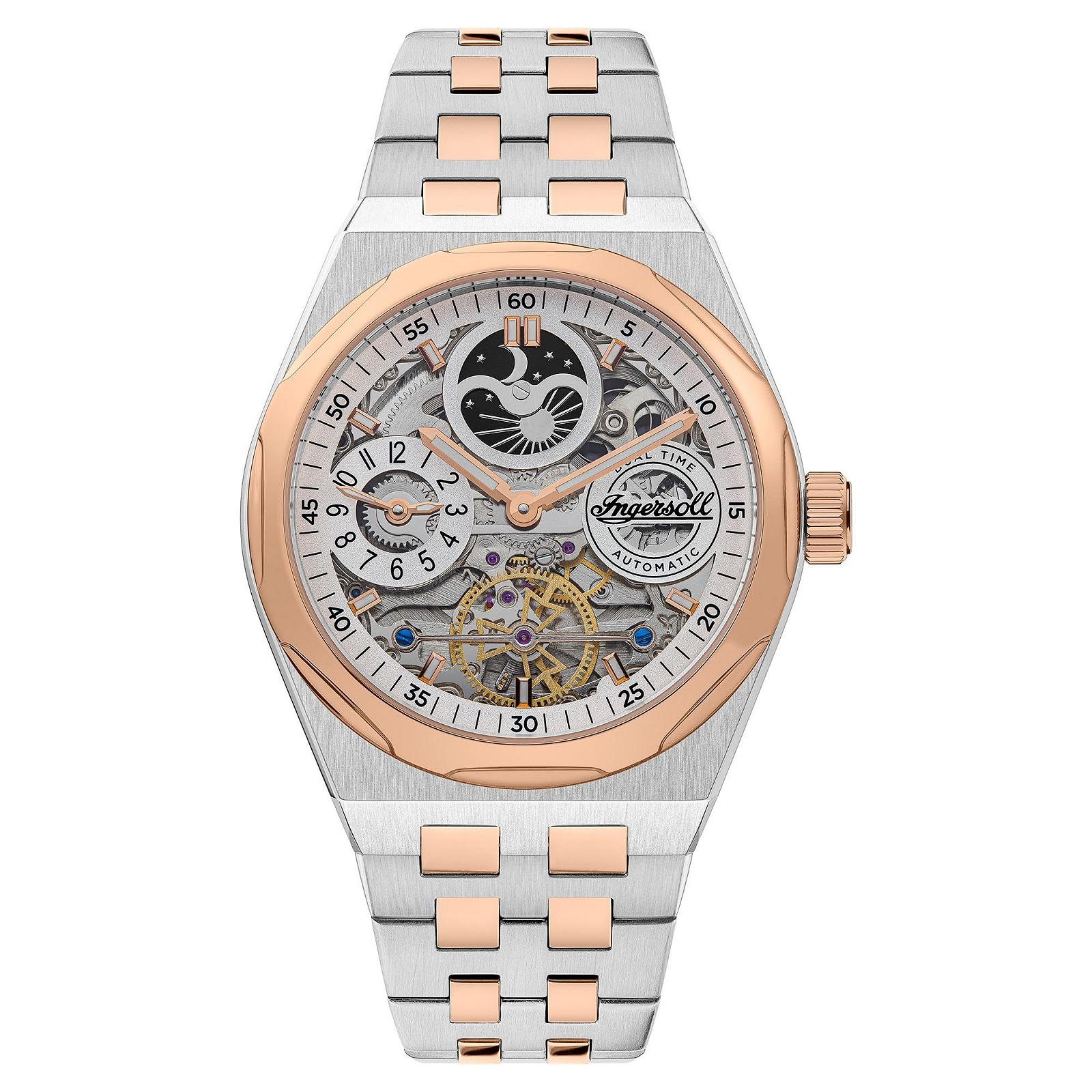 Мужские часы Ingersoll 1892 The Broadway Automatic 43mm Skeleton Dial Stainless Steel Bracelet, фото №1