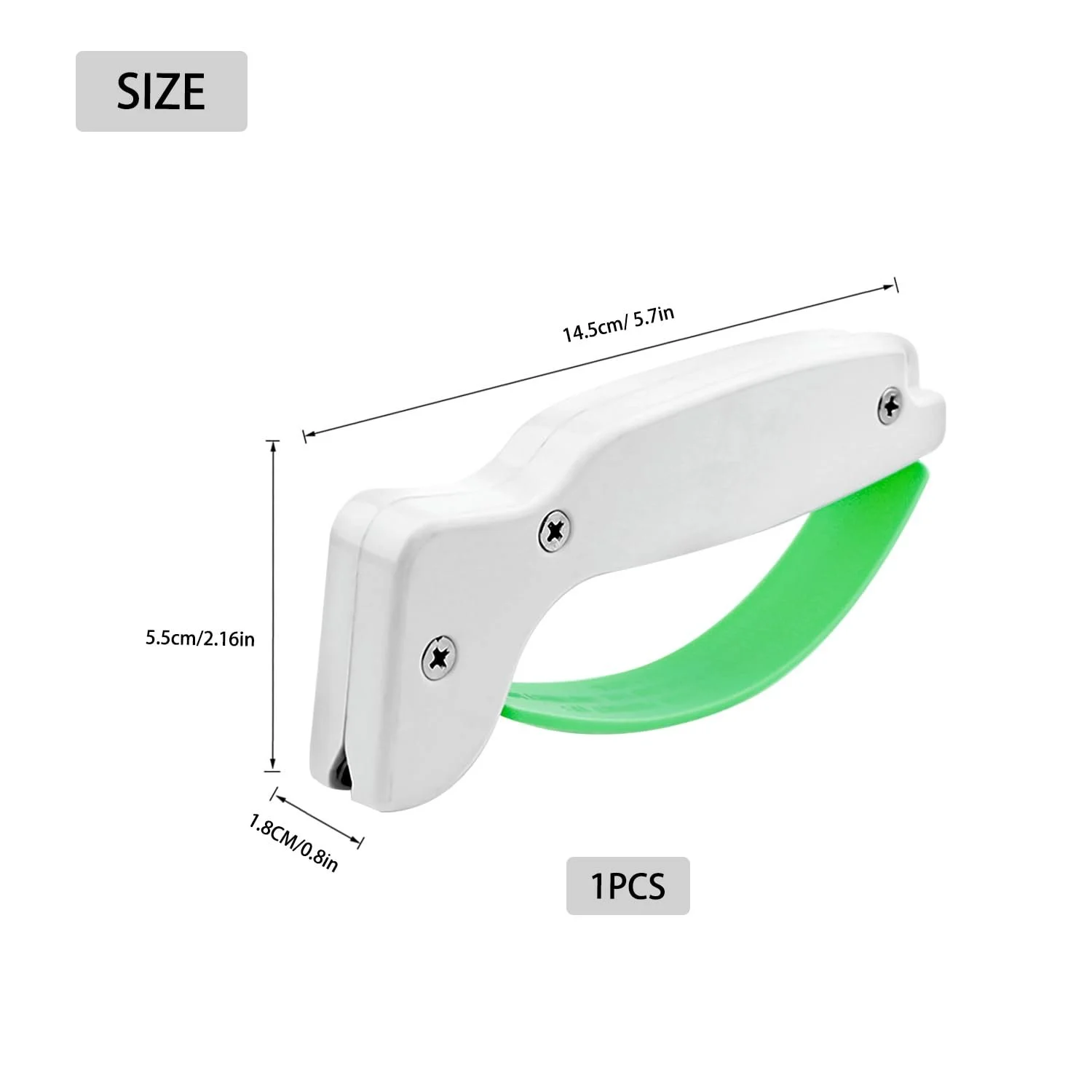 Точилка для ножів ручна Міні Портативна 14.5 x 6 x 2 cm Біло-зелена, фото №2 Точилка для ножів ручна Міні Портативна 14.5 x 6 x 2 cm Біло-зелена, фото №2