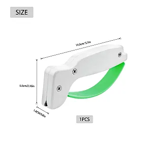 Точилка для ножів ручна Міні Портативна 14.5 x 6 x 2 cm Біло-зелена synthetic.ua - Фото 1