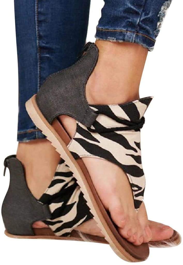 Женские Сандали Летние Леопардовый Принт Плоская подошва, фото №1