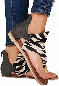 Купить Женские Сандали Летние Леопардовый Принт Плоская подошва - Фото 1 Женские Сандали Летние Леопардовый Принт Плоская подошва - Фото 1