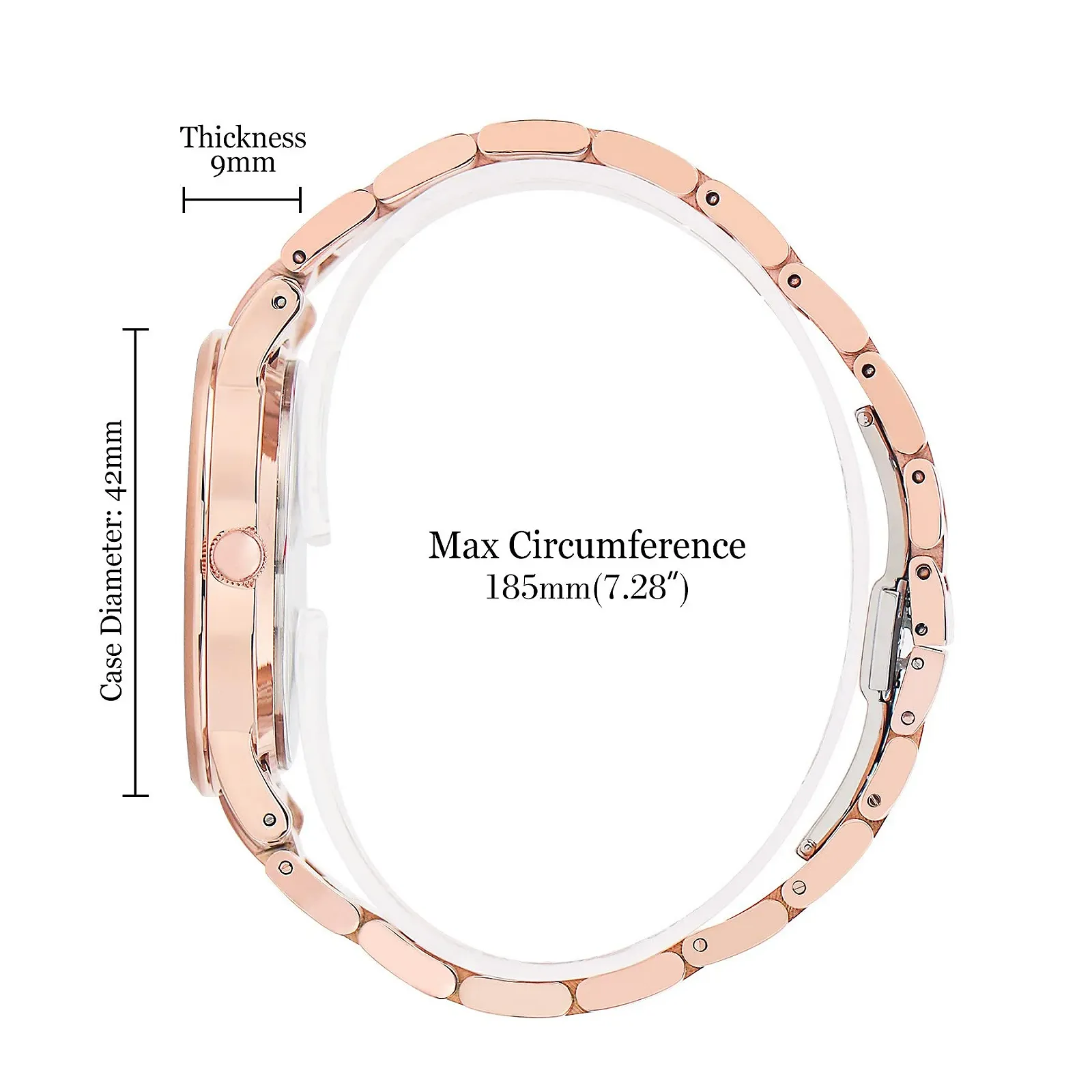 Мужские часы Кварцевые Минималистичные BUREI с датой Браслет из нержавеющей стали 42 мм, Розово-красный, Браслет, фото №3 Мужские часы Кварцевые Минималистичные BUREI с датой Браслет из нержавеющей стали 42 мм, Розово-красный, Браслет, фото №3