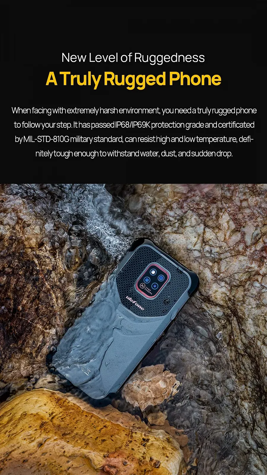Смартфон Ulefone Power Armor 14 4GB 64GB 10000 мАг Чорний, фото №5 Смартфон Ulefone Power Armor 14 4GB 64GB 10000 мАг Чорний, фото №5