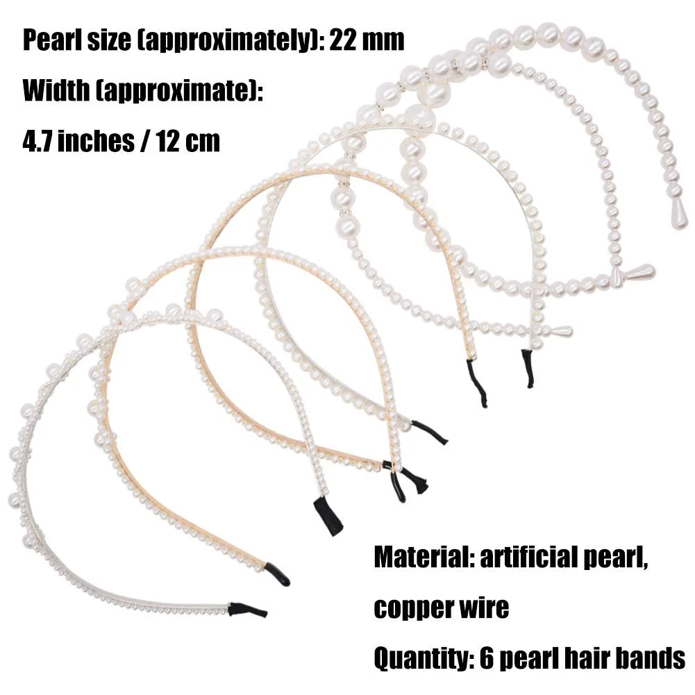Набор обручей на голову с жемчугом., фото №2