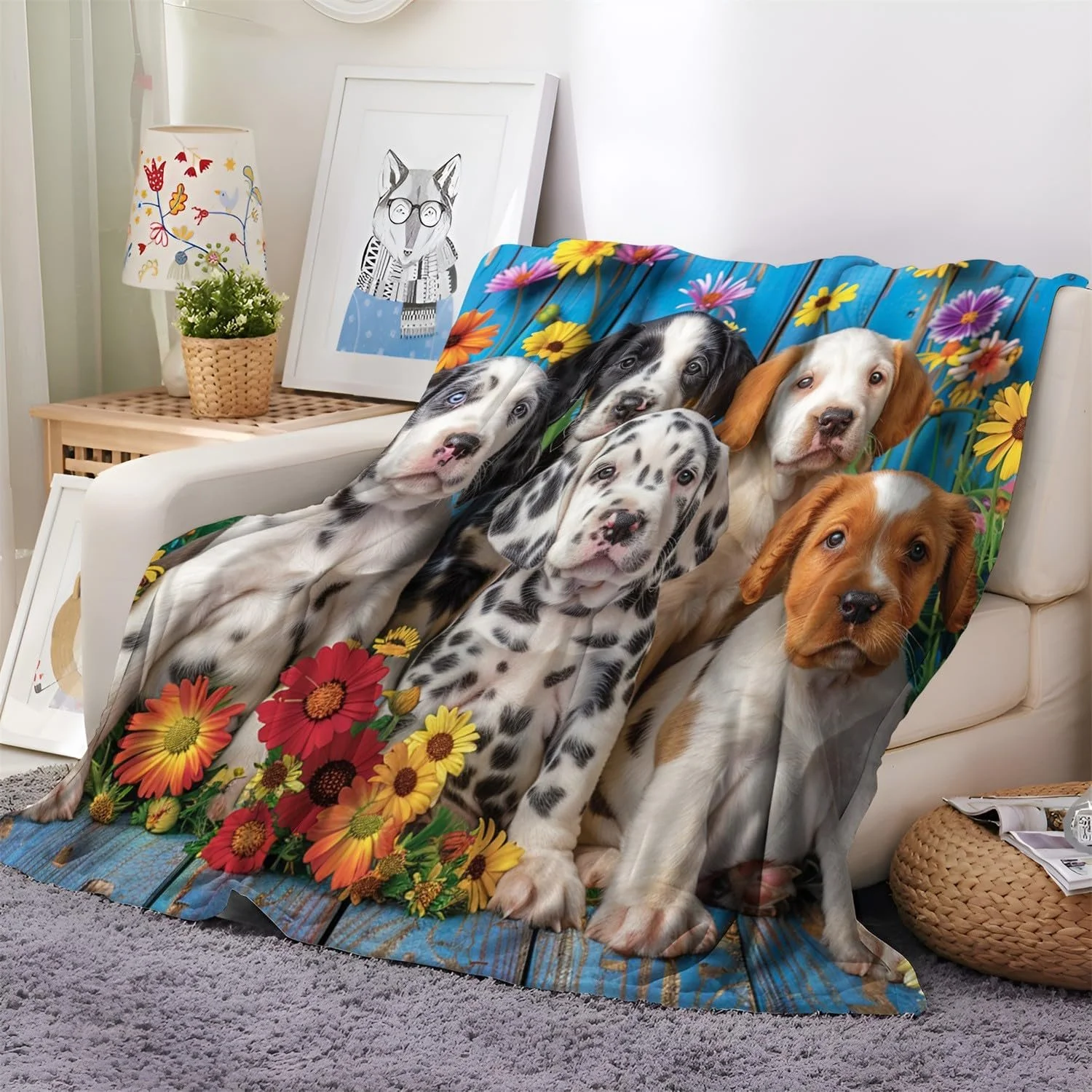 Покривало Флісове 130x150 см Візсла та ромашки, фото №2