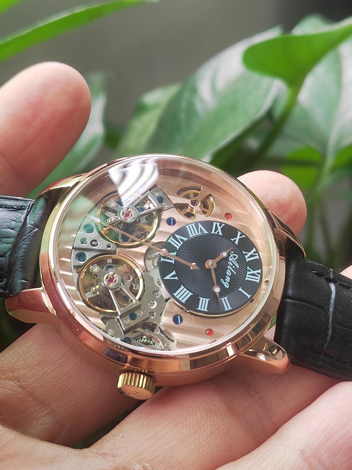 Автоматические мужские часы B BINGER Ailang с открытым механизмом, кожаный ремешок, фото №2