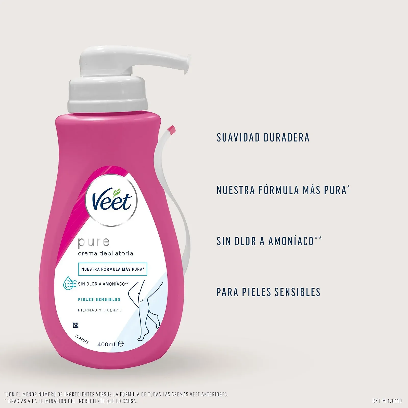 Крем для депіляції Veet Sensitive Skin Dispenser 400 мл, фото №2