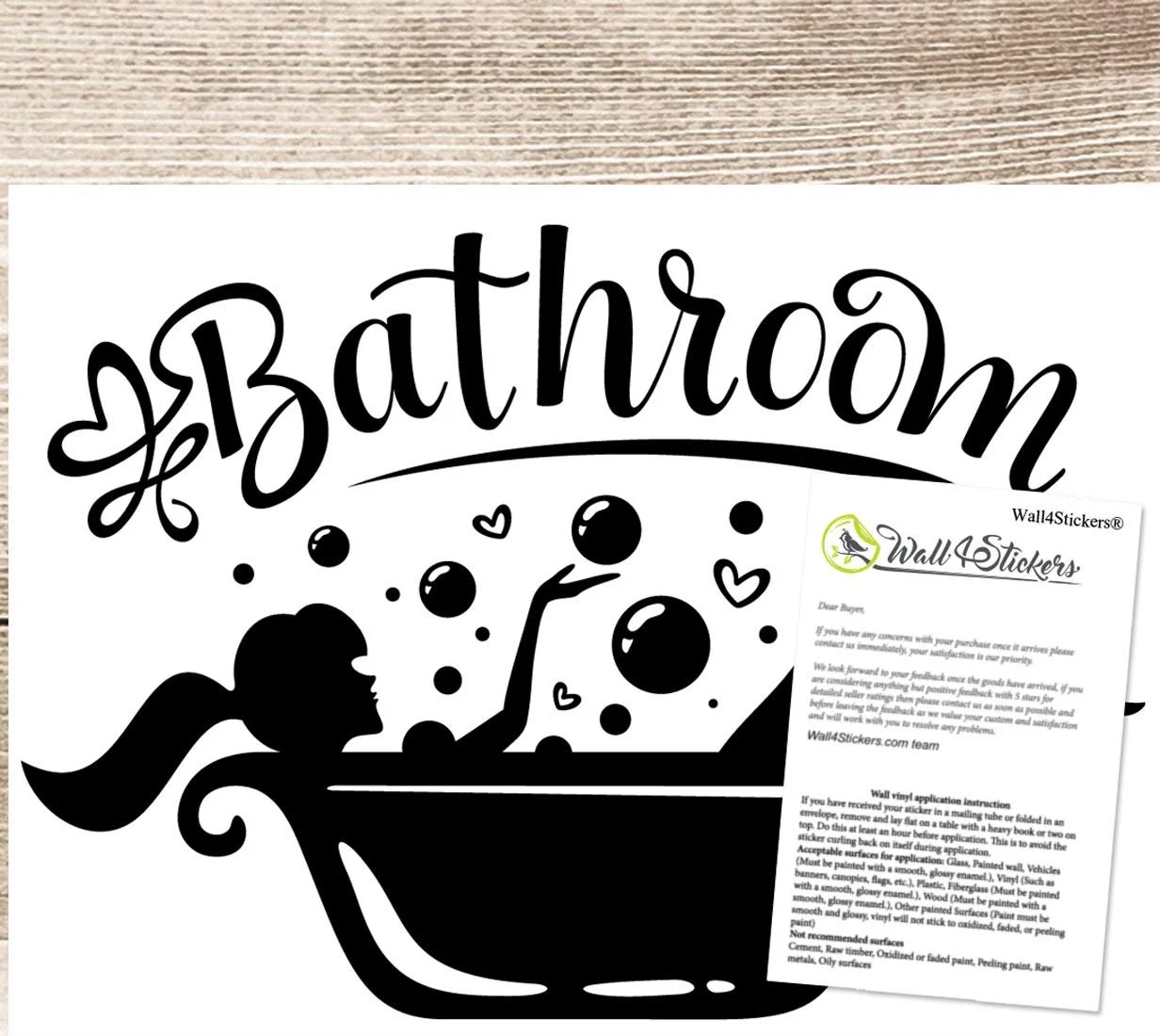 Наклейка на двері ванної Декор Жінка 30 x 22 см, фото №3
