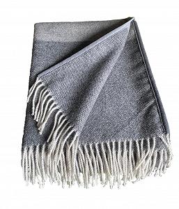 Вовняний Плед Alpenwolle 140 x 200 см Нова Зеландія 100% Вовна з Нової Зеландії Сірий з Стрічкою - Фото 1