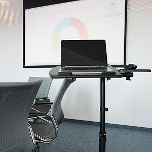 Столик-стойка для ноутбука hjh OFFICE VM-SL 802110 с полкой для мышки, вращающаяся, регулируемая по высоте, с колесами synthetic.ua - Фото 1