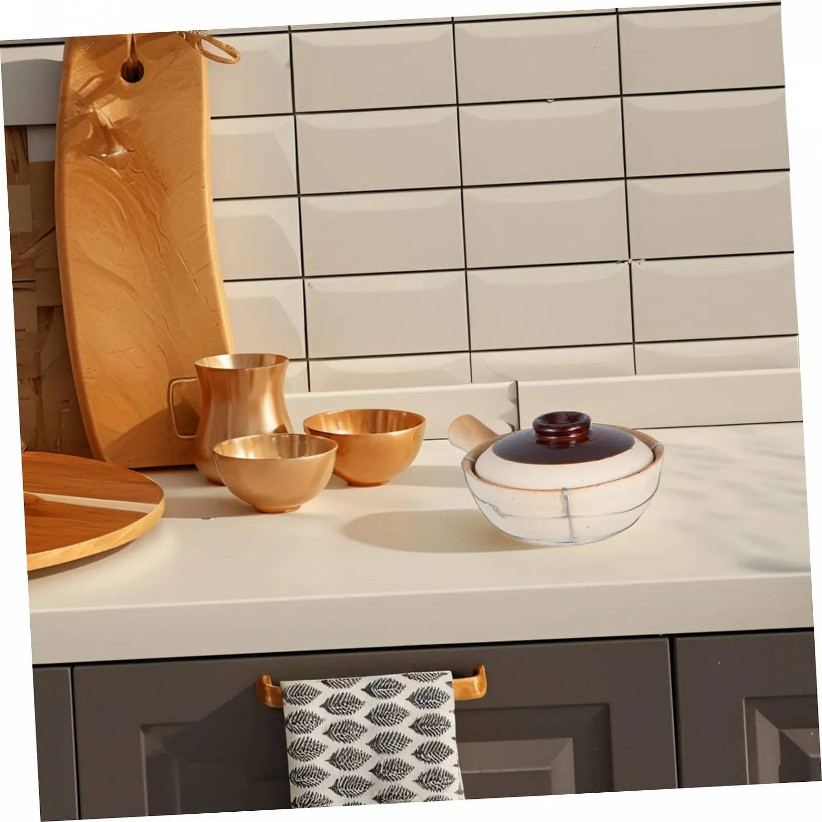 Керамический глиняный горшок Cabilock традиционный с крышкой термостойкий для супов и рагу, фото №4