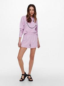 Шорты ONLY ONLSMILEY LIFE SHORTS SWT 15232827 Orchid Bloom-SMILEY Лиловый XS - Фото 1