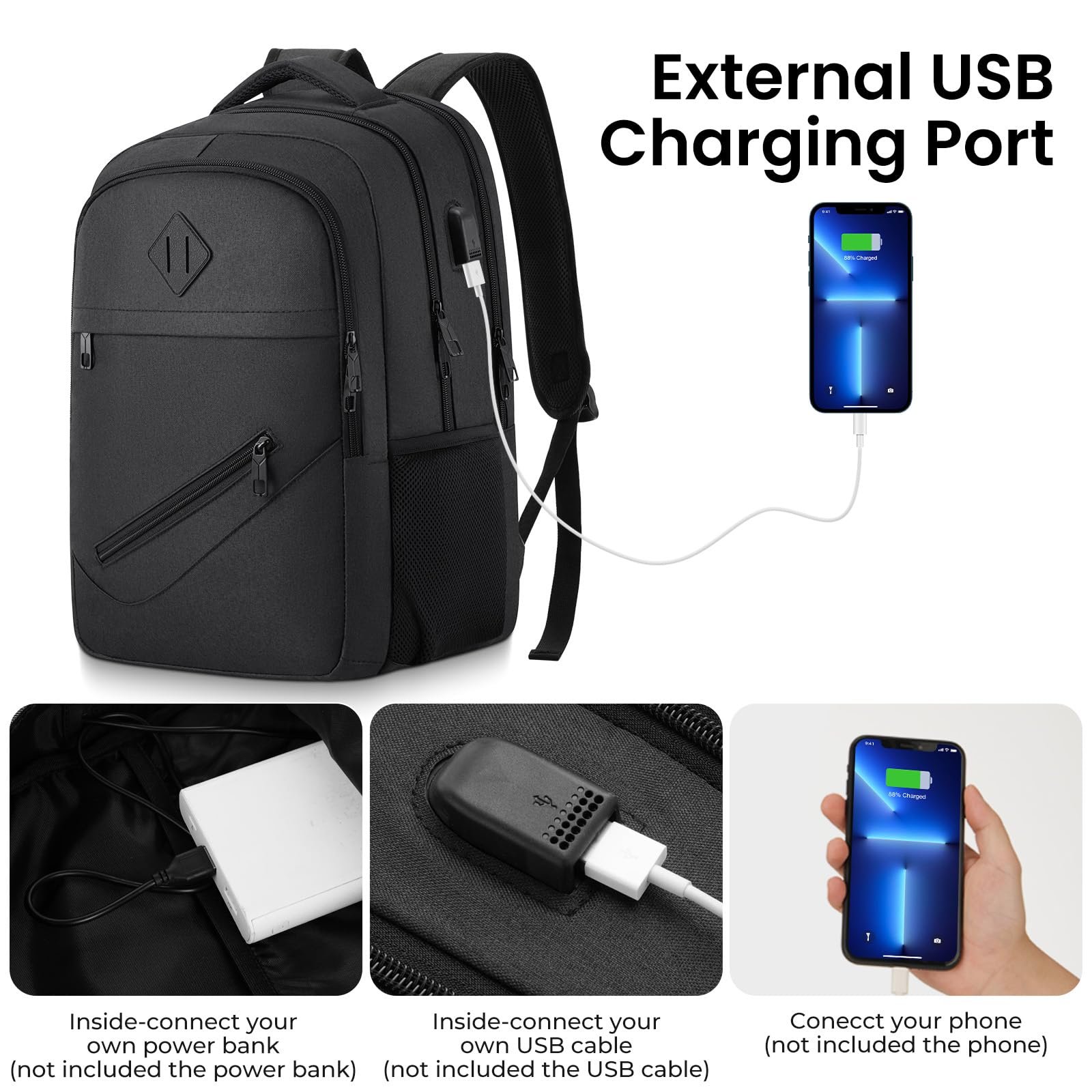 Рюкзак BIKROD для ноутбука з USB-портом для зарядки та захистом від крадіжок, фото №4 Рюкзак BIKROD для ноутбука з USB-портом для зарядки та захистом від крадіжок, фото №4
