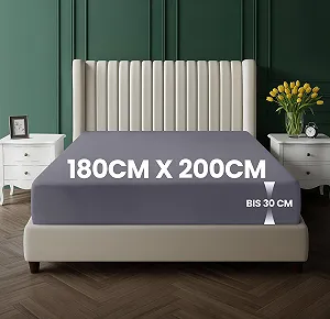 Простыня на резинке Utopia Bedding Микрофибра 180 x 200 см Серый synthetic.ua - Фото 1