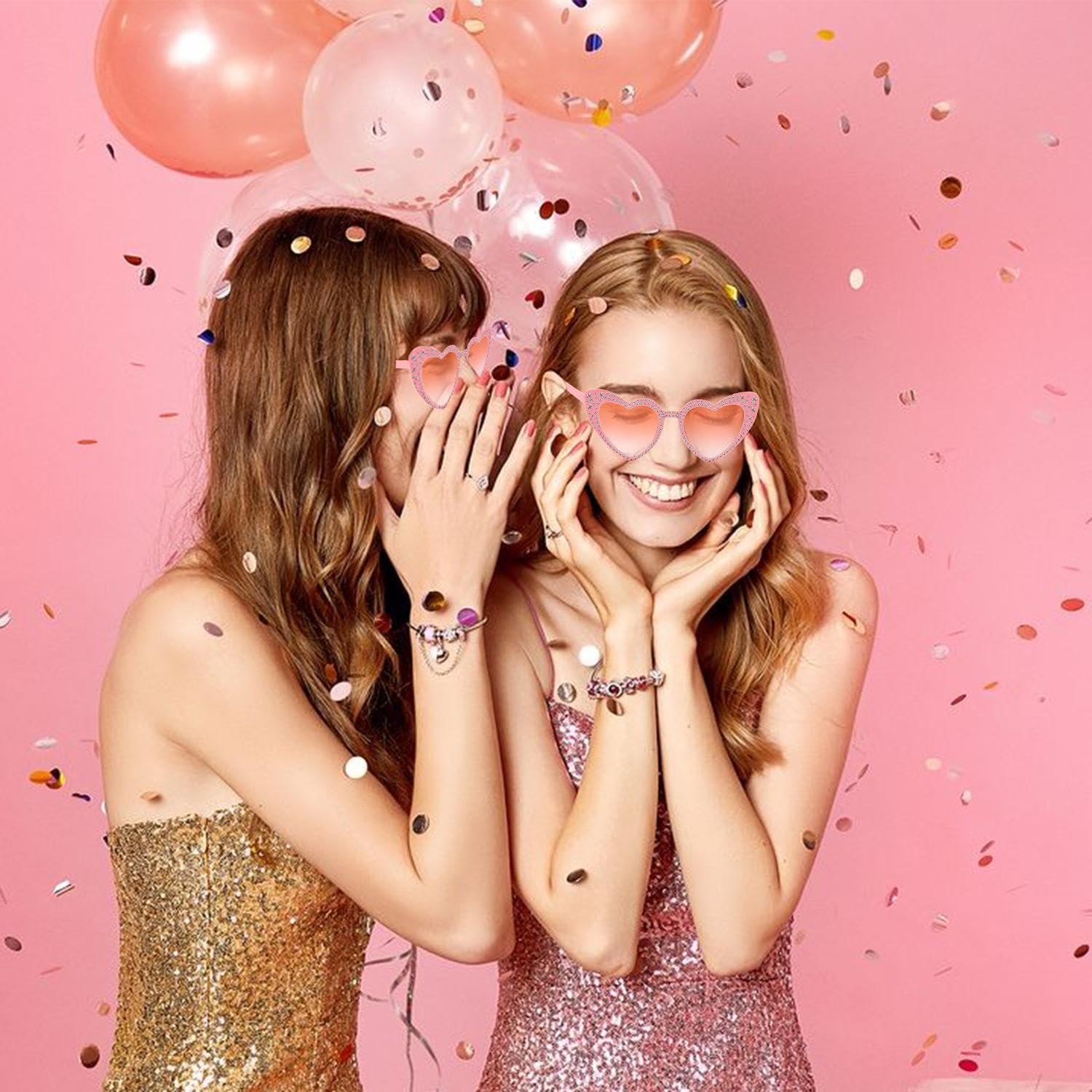 Окуляри у формі серця Рожеві (2 шт.), фото №6