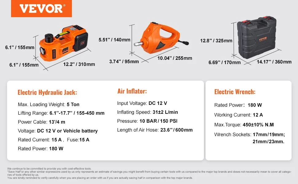 Електричний домкрат Vevor ZSY01-2 з електричним ударним гайковертом Orange, фото №7 Електричний домкрат Vevor ZSY01-2 з електричним ударним гайковертом Orange, фото №7