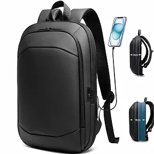 Купити Рюкзак для ноутбука Водонепроникний Великий USB 17 дюймів Чорний - Фото 1 Рюкзак для ноутбука Водонепроникний Великий USB 17 дюймів Чорний - Фото 1