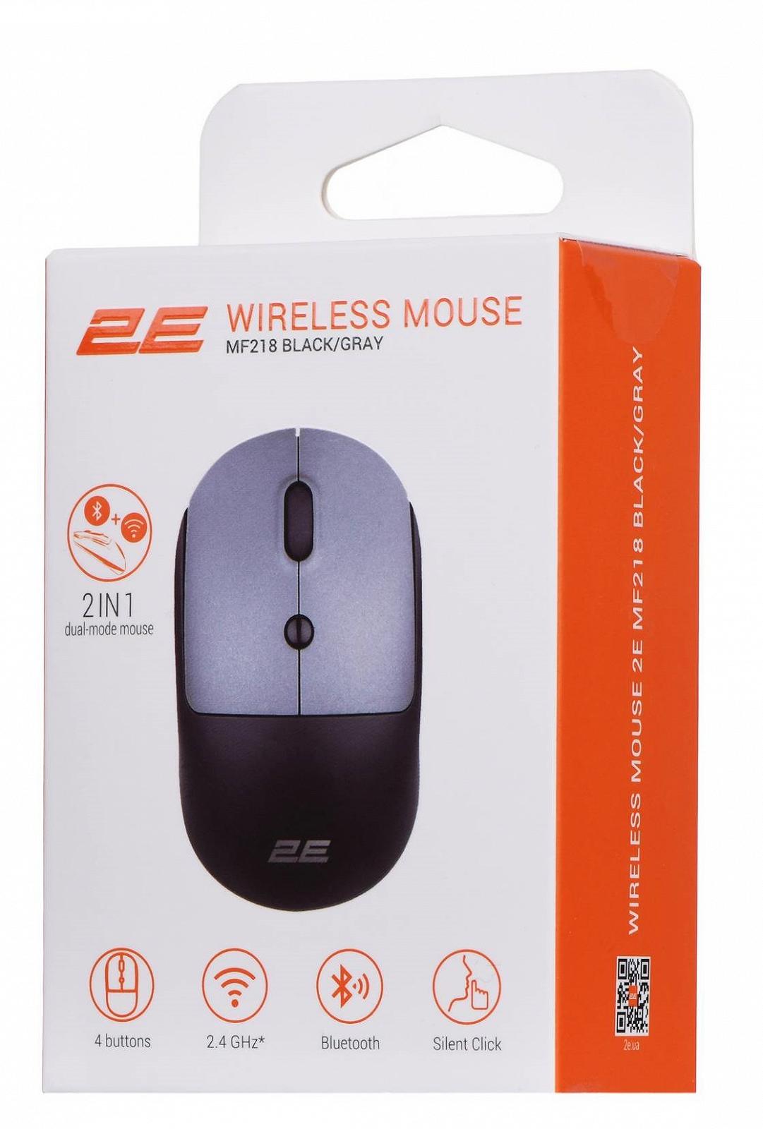 Бездротова миша 2E MF218 Silent Black/Gray (2E-MF218WBG), фото №8