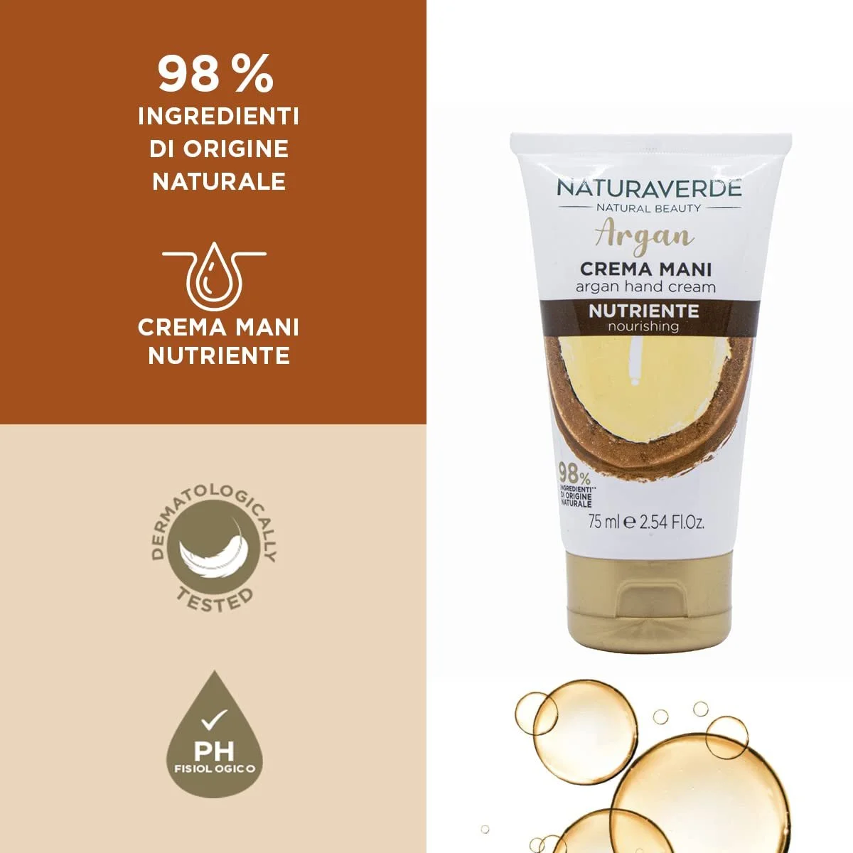 Крем для рук Naturaverde Natural Beauty Питательный с Аргановым маслом 75 мл, фото №4