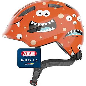 Шолом велосипедний дитячий ABUS Smiley 3.0, помаранчевий з малюнком монстра, розмір S, 45–50 см - Фото 1