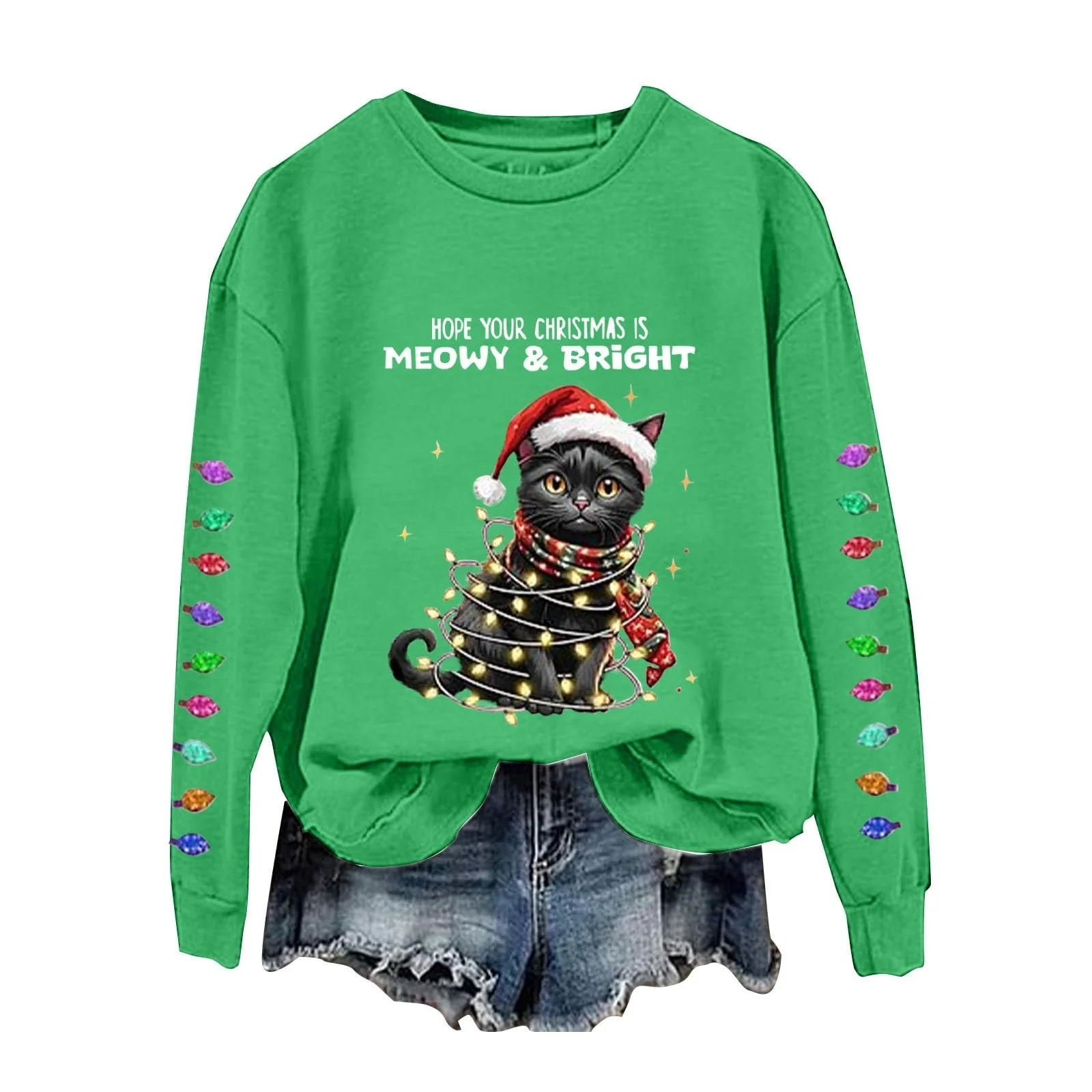 Різдвяний светр Unilarinna Hope Your Christmas is Meowy and Bright, фото №1