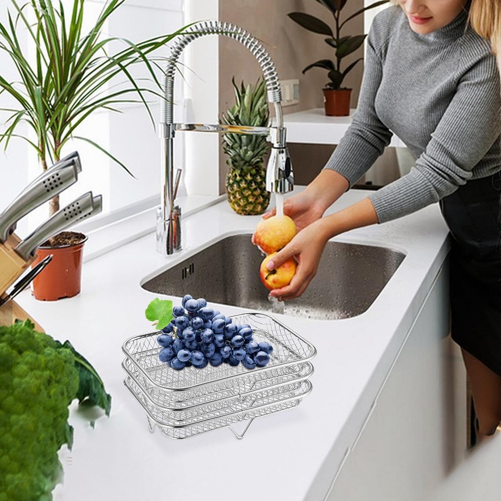 Решітки для мультипечі 3 x Stackable Stainless Steel Gripper Clip, фото №3 Решітки для мультипечі 3 x Stackable Stainless Steel Gripper Clip, фото №3
