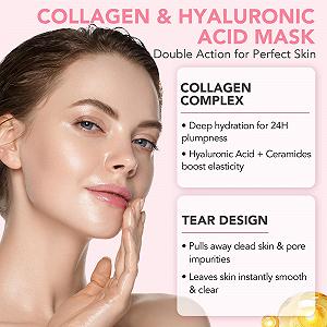 Маска для лица коллагеновая Ночная маска Collagen для обертывания, корейский уход за кожей, ночной, разглаживающая и укрепляющая для сияющей кожи, интенсивно увлажняющая, также подходит для чувствительной кожи synthetic.ua - Фото 1