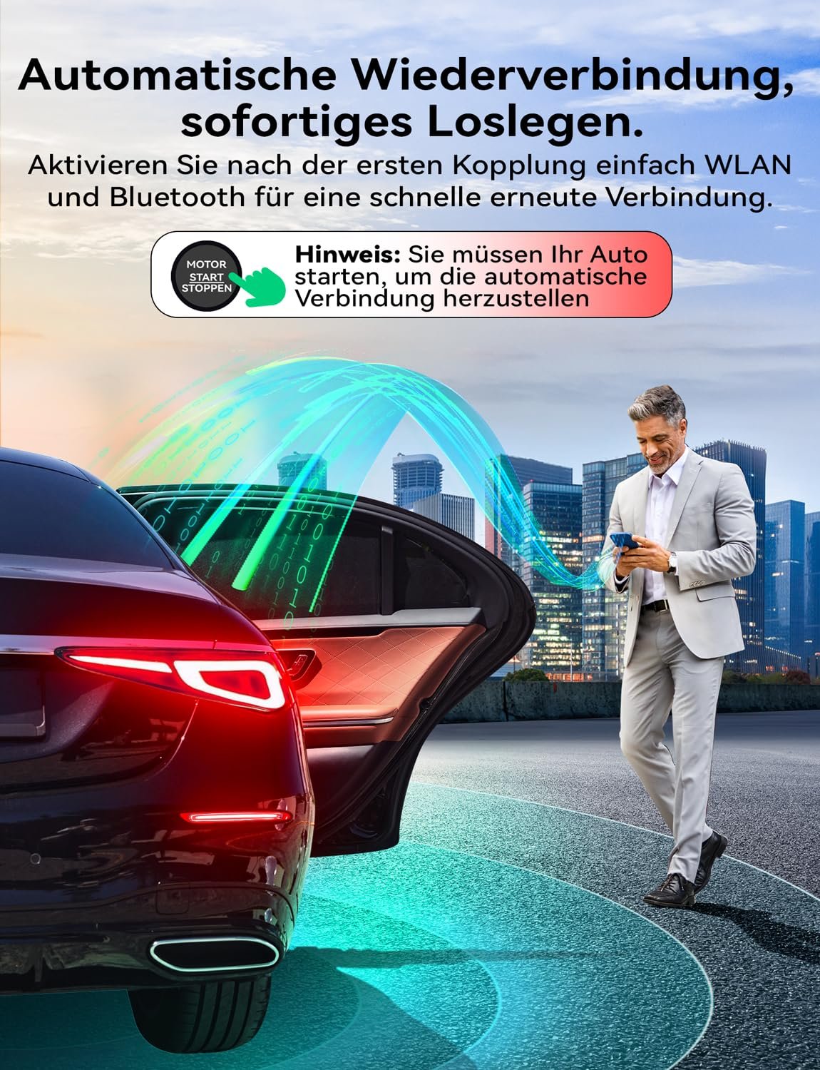 Беспроводной адаптер Carplay и Android Car Mavlou, металлический дизайн, миниатюрный и прочный донгл 2-в-1, преобразует проводной CarPlay/Android Car в беспроводной, для iOS 10+/Android 11+ и автомобилей с 2016 года (Черный), фото №5
