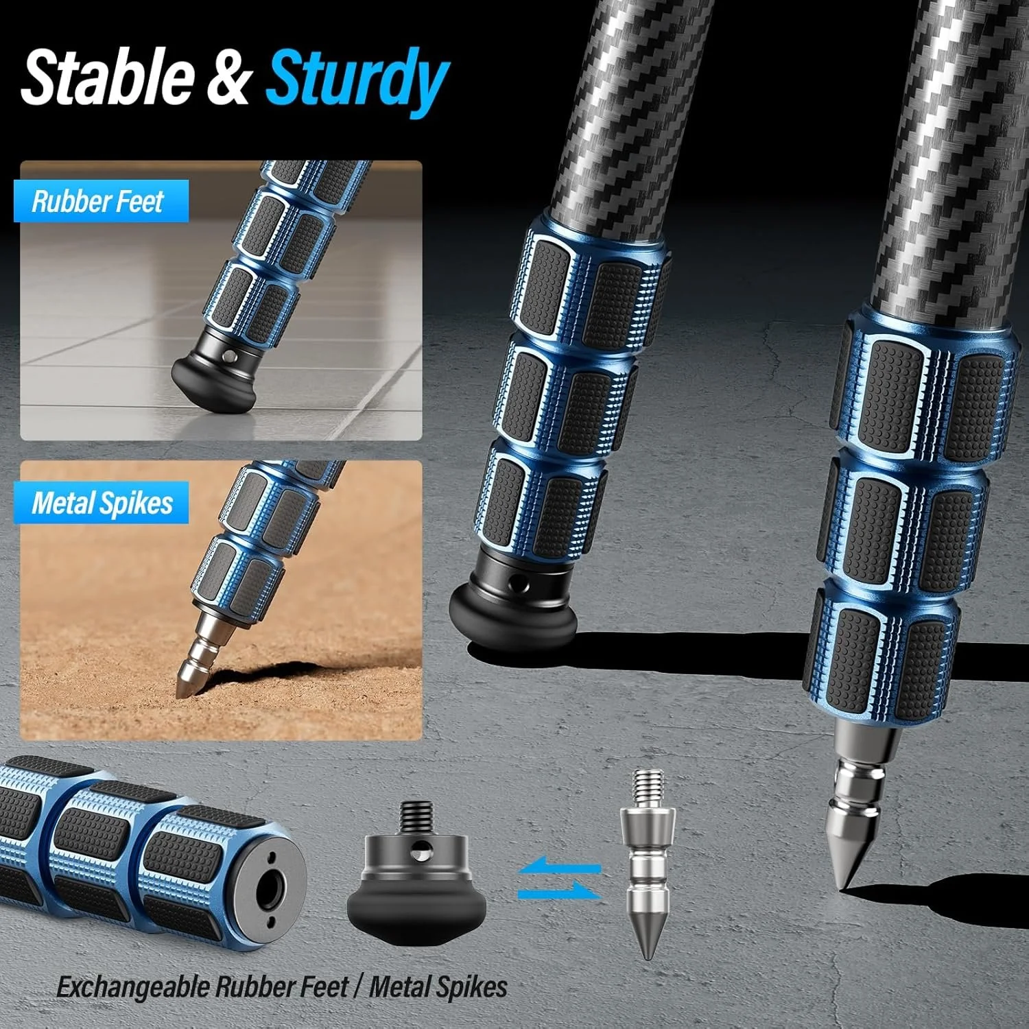 Штатив SIRUI AM-324 Чорний-синій, фото №9 Штатив SIRUI AM-324 Чорний-синій, фото №9