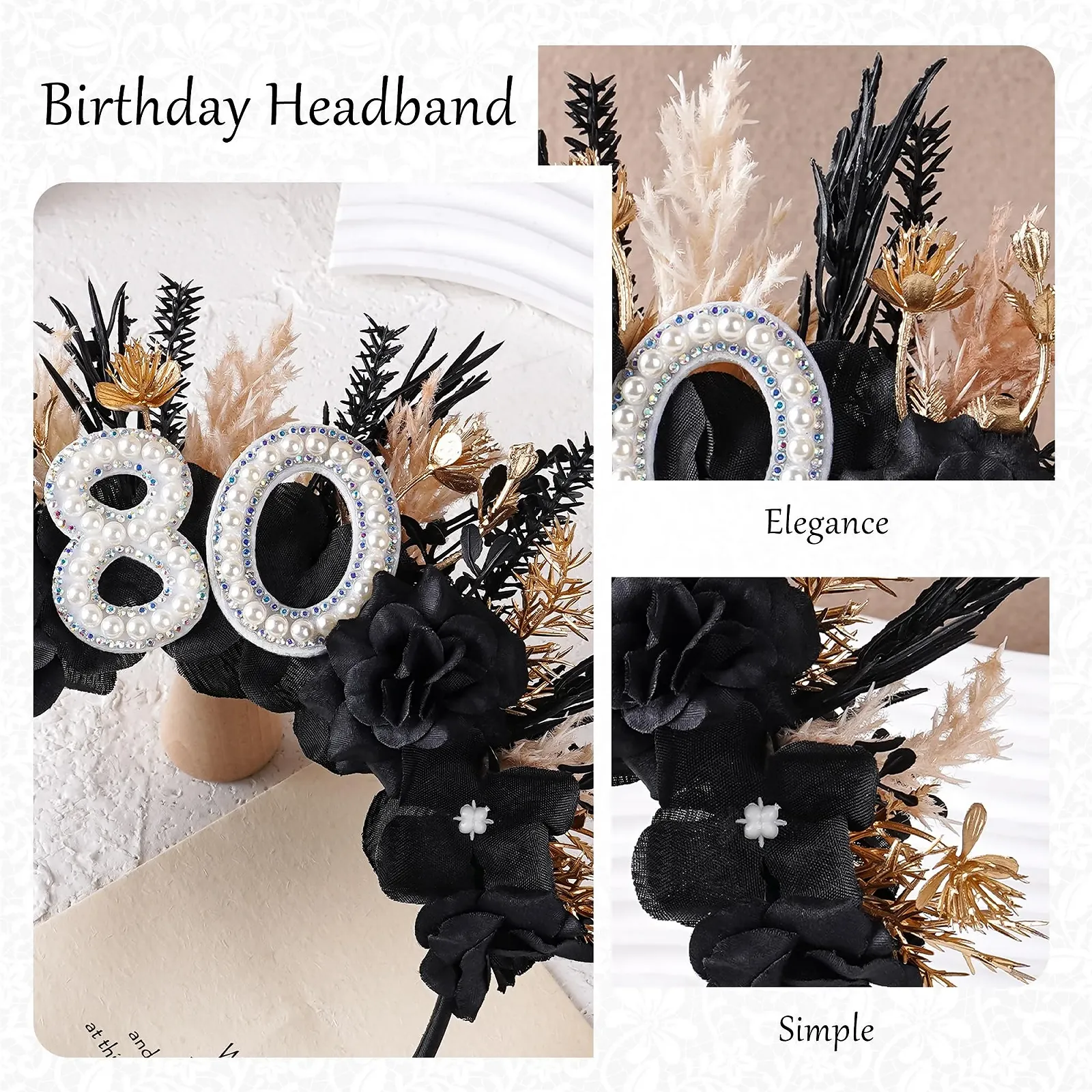 Обруч Чорний для Дня народження для жінок, фото №5