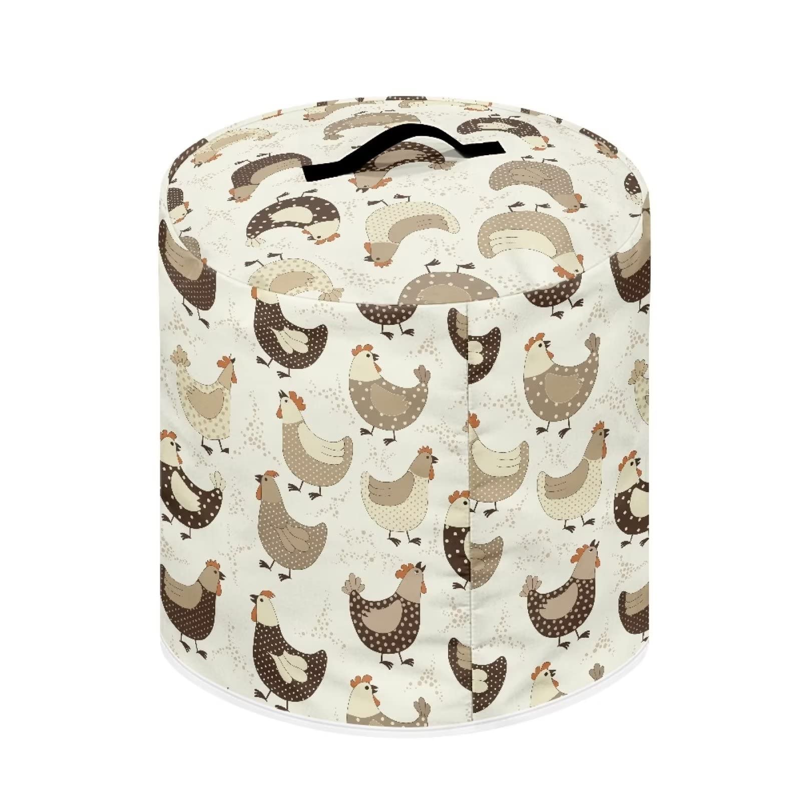 Защитное покрытие ZIATUBLES Chicken White Print Slow Cooker, Crock Pot С одним карманом Дизайн Белый 6 кварт, фото №2