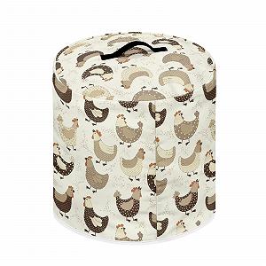 Защитное покрытие ZIATUBLES Chicken White Print Slow Cooker, Crock Pot С одним карманом Дизайн Белый 6 кварт synthetic.ua - Фото 1