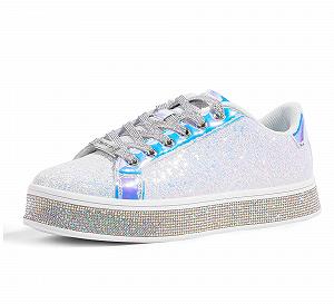 Жіночі Кросівки на платформі LUCKY STEP Glitter Блискучі Ошатні для весілля - Фото 1