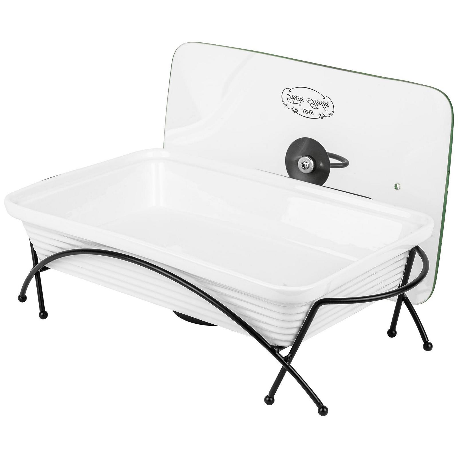 Гусятниця для запікання керамічна з кришкою та підставкою 2 л Прямокутна Біла, фото №6 Гусятниця для запікання керамічна з кришкою та підставкою 2 л Прямокутна Біла, фото №6