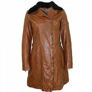 Шкіряне пальто Gipsy Lamb Nappa Cognac - Фото 1