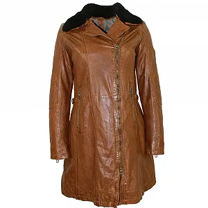 Шкіряне пальто Gipsy Lamb Nappa Cognac - Фото 1