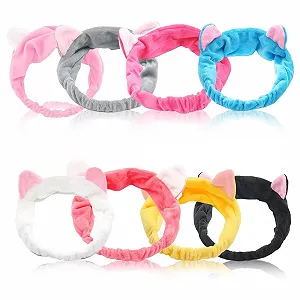 Набір пов'язок для волосся 8 шт Котячі вушка Рожевий - Фото 1