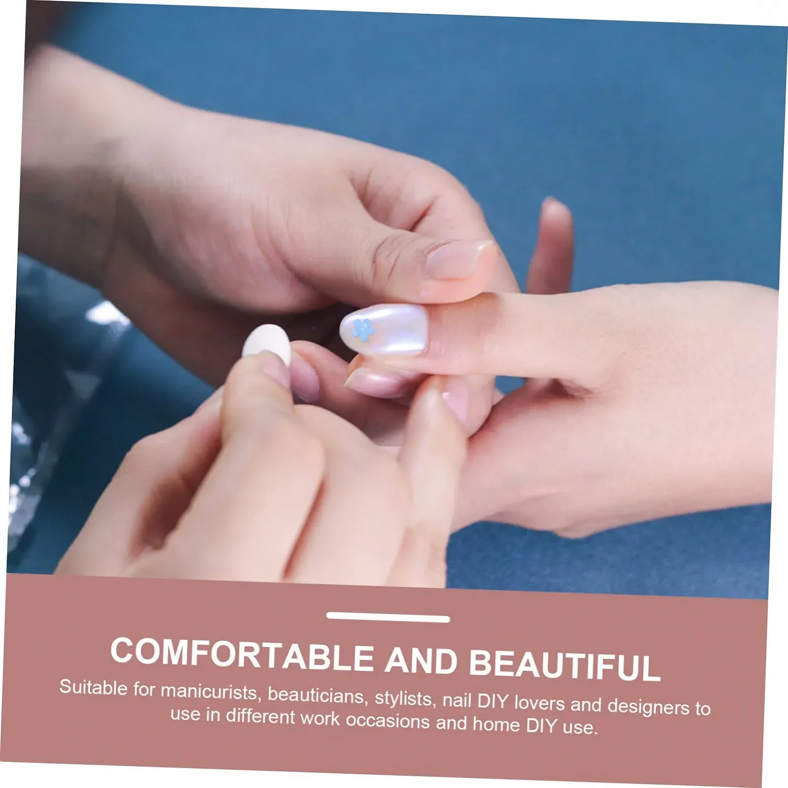 Украшение для ногтей FRCOLOR 3 шт., 2 шт. для ногтей с пятью лепестками, розовый декор, стразы, 3D цветы для ногтей, акриловые украшения для ногтей, акриловые цветы из смолы, фото №3