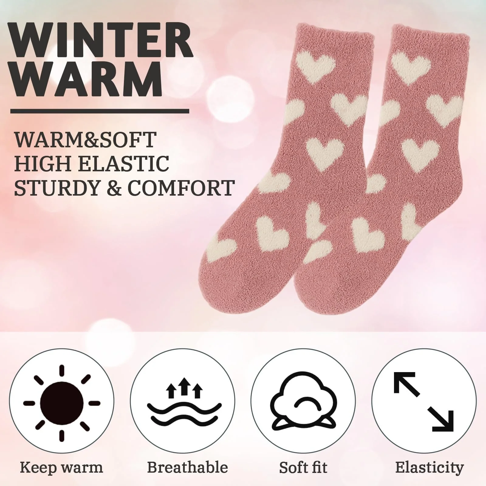 Жіночі пухнасті шкарпетки, 6 пар, Мікс кольорів, 35-38, фото №3 Жіночі пухнасті шкарпетки, 6 пар, Мікс кольорів, 35-38, фото №3