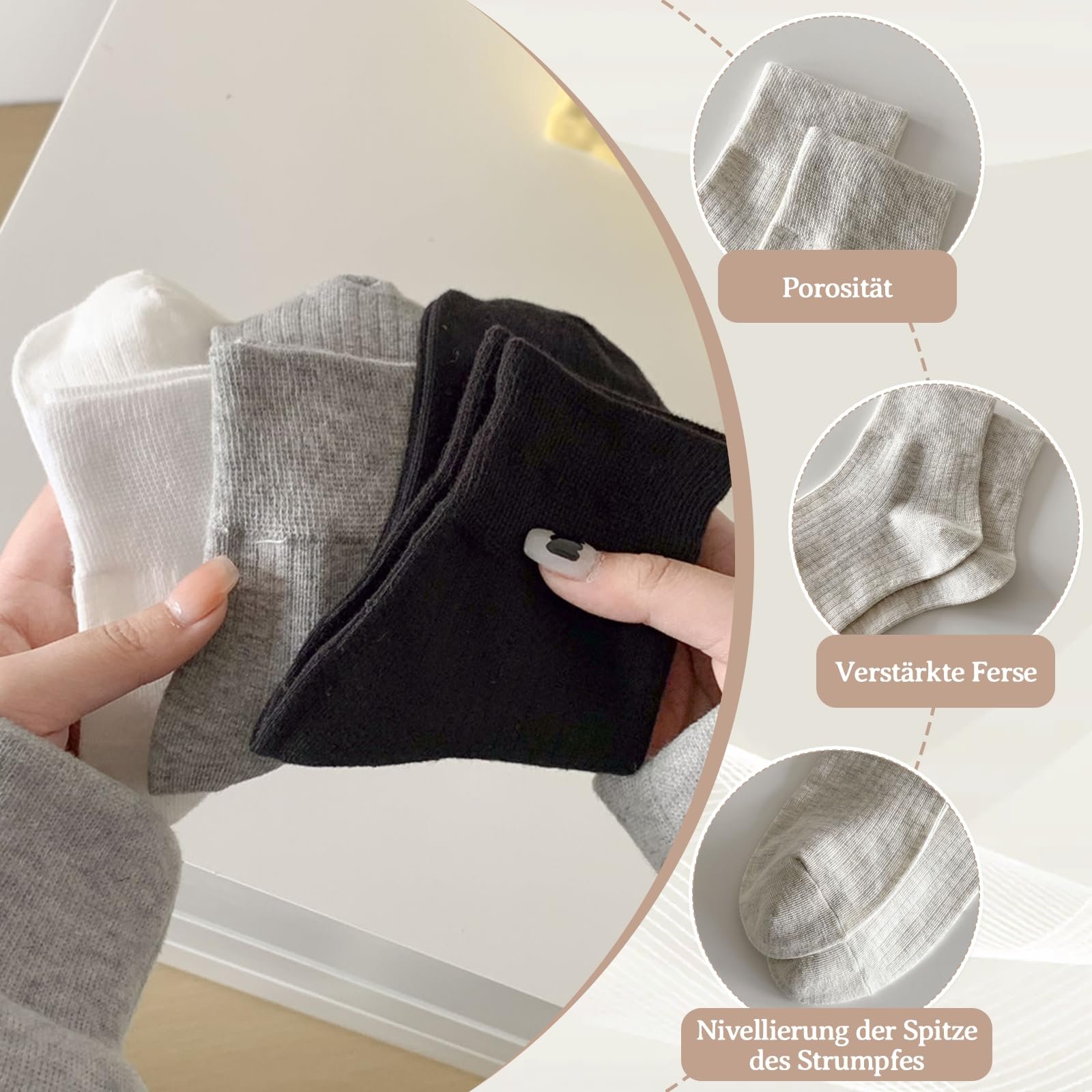 Носки в рубчик Женские Белые 35-41, фото №3