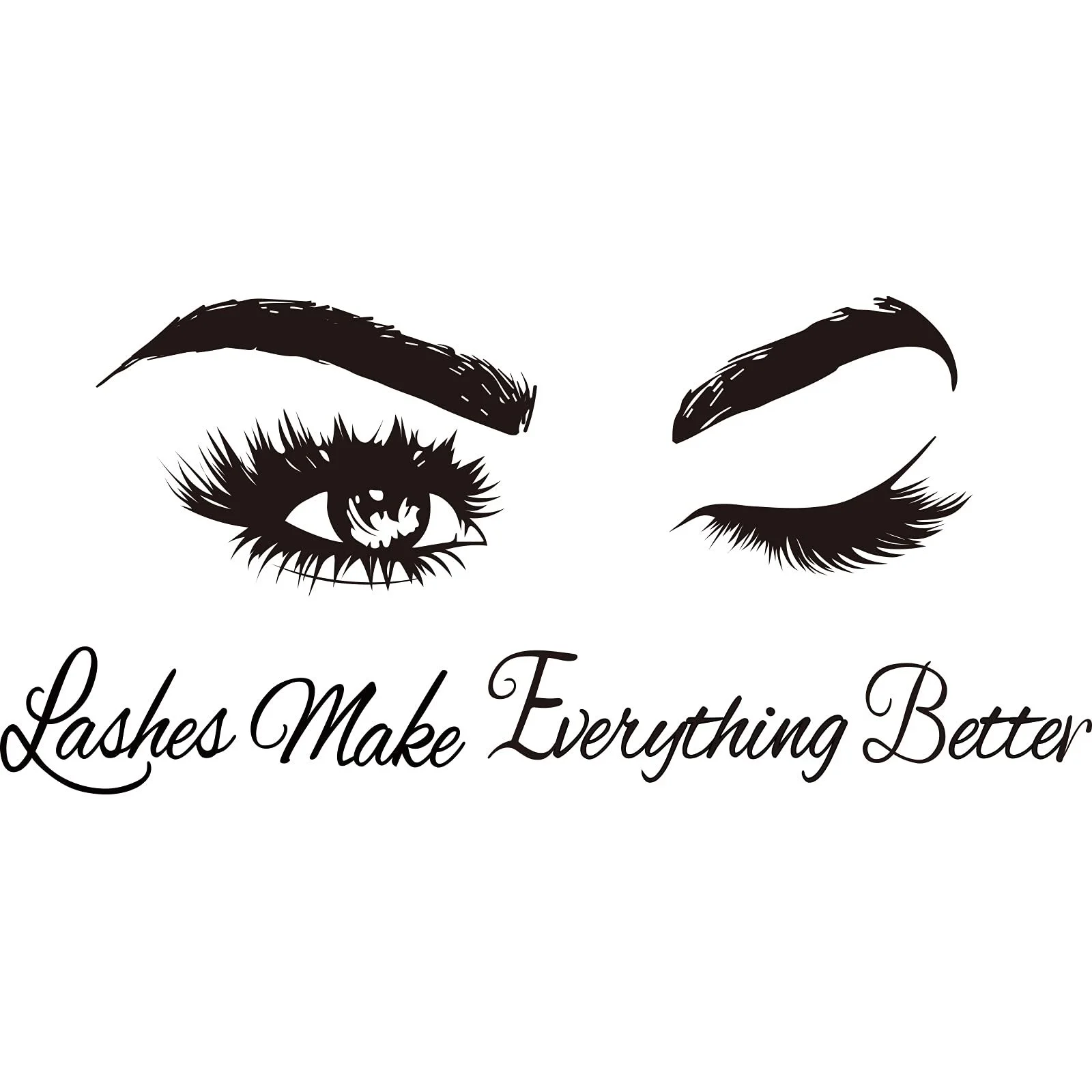 Наклейка на стіну SUPERDANT Очі та Цитати 2 аркуші Вінілова Чорний, фото №3