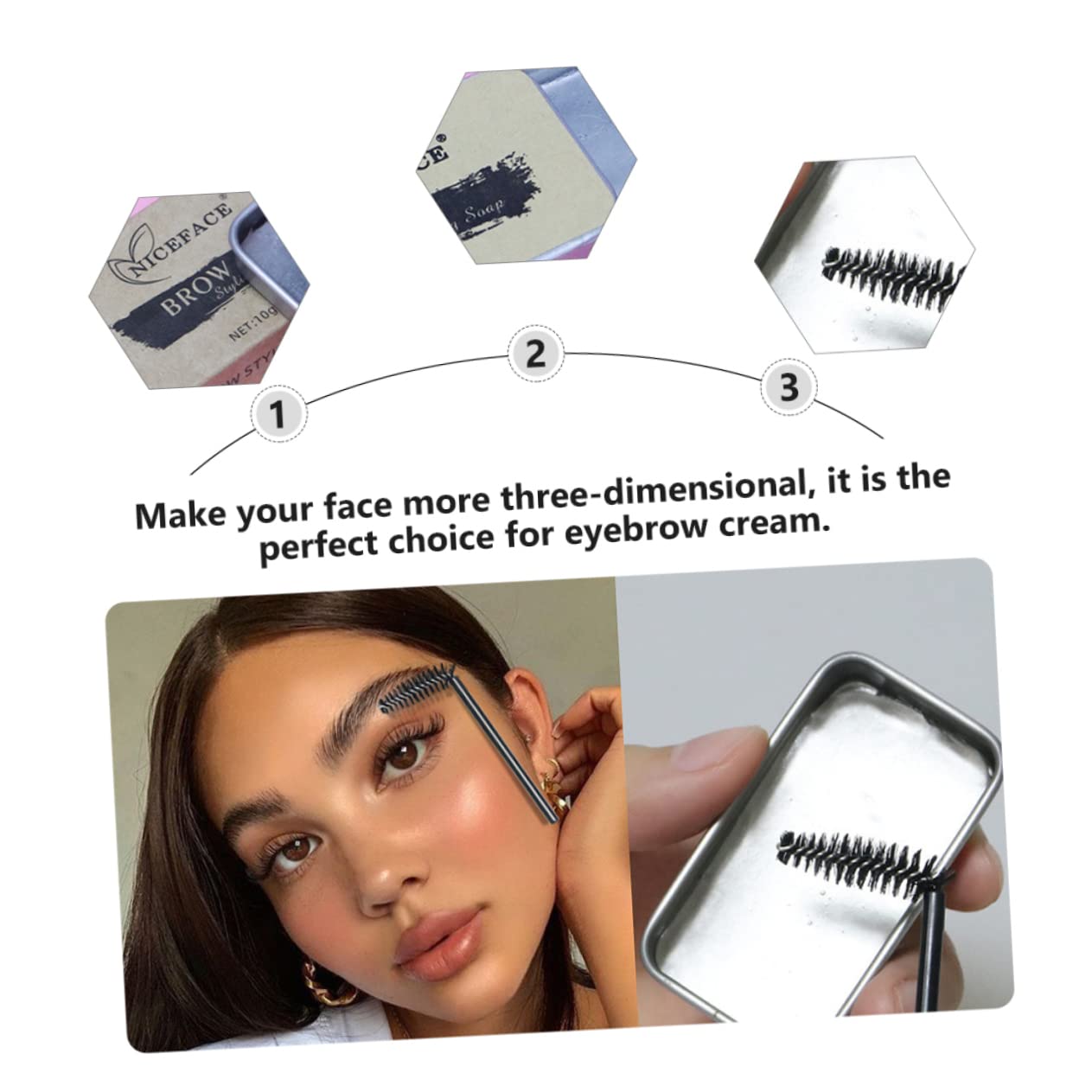 Мыло MERRYHAPY Кисть для бровей Крем для укладки бровей Крем для бровей, фото №2