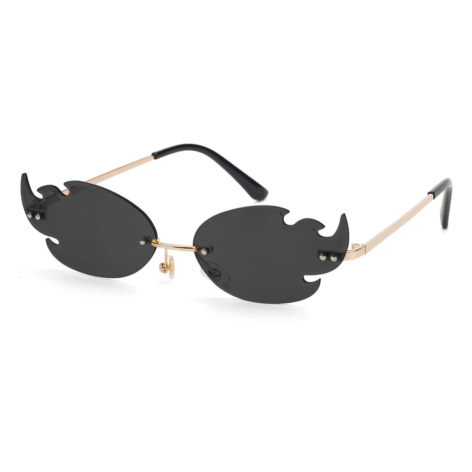 Солнцезащитные очки Pipihome Flames Без оправы Огненная форма, фото №1