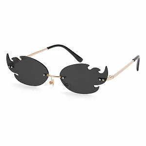 Солнцезащитные очки Pipihome Flames Без оправы Огненная форма - Фото 1