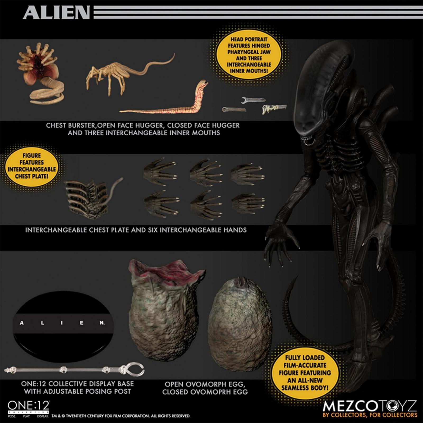 Фігурка Mezco Alien One:12 Collective Deluxe, різнокольорова, 100% пластик, фото №2