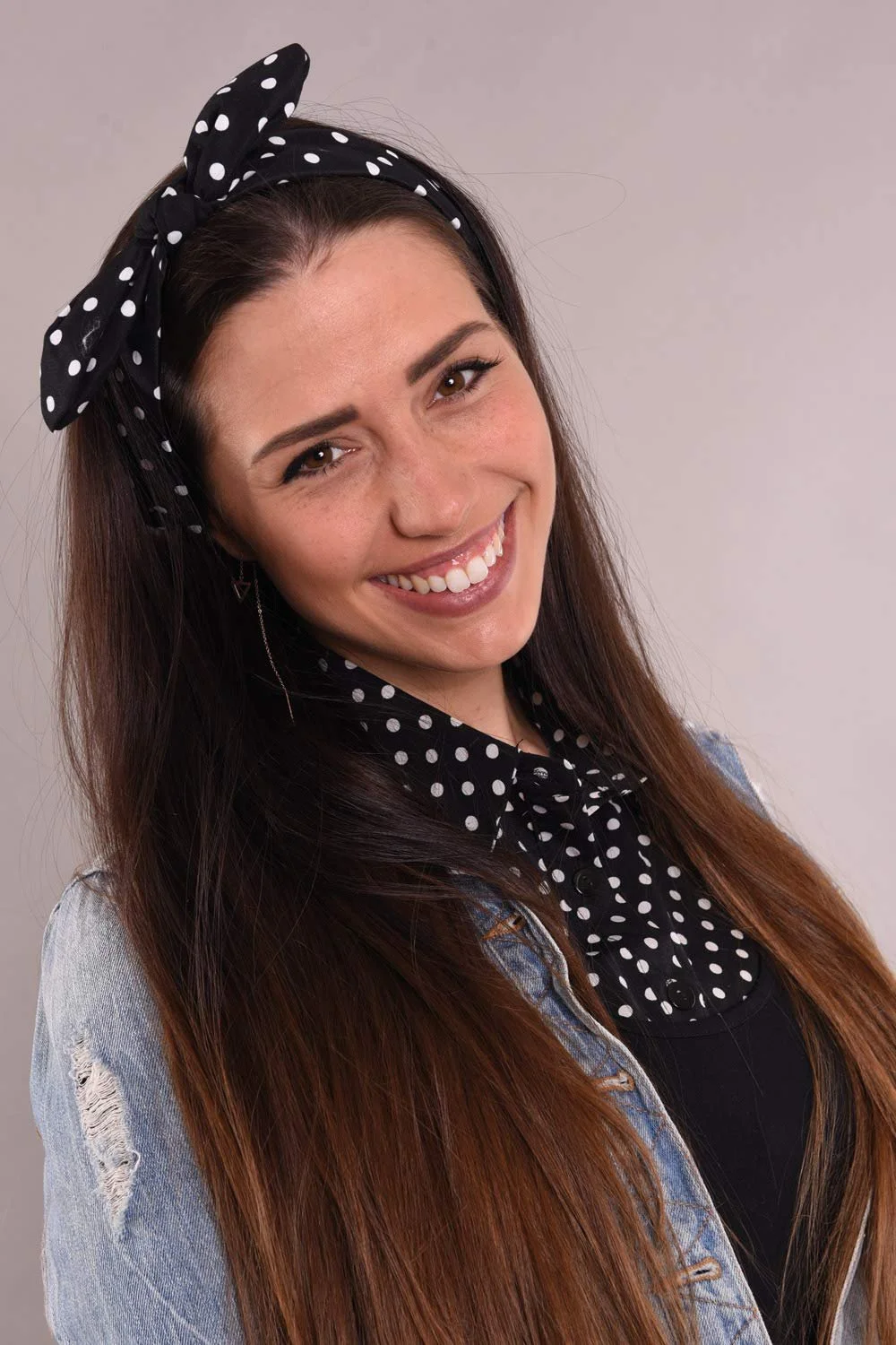 Пов'язка на голову styleBREAKER Жіноча з візерунком у горошок, фото №3