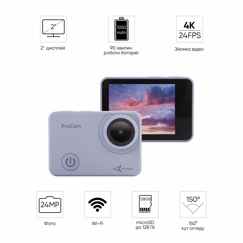 Экшн-камера AirOn ProCam 7 Grey (4822356754472), фото №6
